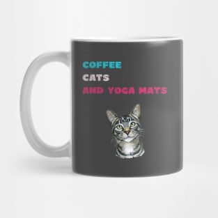 Coffee cats and yoga mats funny yoga and cat drawing Mug